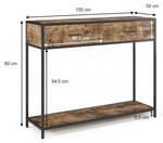 Table console Fyrk Noir - Marron - Bois manufacturé - 100 x 80 x 30 cm
