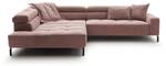 Ecksofa OHIO Pink - Armlehne davorstehend links - Ecke davorstehend links