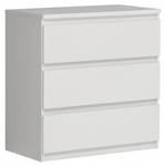 Commode 3 tiroirs blanc Blanc - Bois manufacturé - 77 x 80 x 42 cm