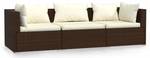 Garten-Lounge-Set (3-teilig) 3013629-1 Braun - Creme - Weiß - 70 x 70 x 70 cm