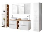 Badezimmer Set weiß Hochgl. mit Keramik Weiß - Holzwerkstoff - 260 x 190 x 48 cm