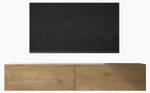 TV Lowboard Fernsehschrank02 Eiche Wotan Dekor - Weiß - Tiefe: 160 cm