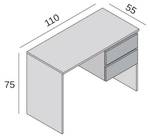 Bureau Carpino Blanc - Bois manufacturé - 110 x 76 x 53 cm