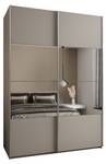 SCHWEBETÜRENSCHRANK LUX Beige - Silber - Breite: 180 cm