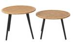 Set de deux table dappoint bamboo Beige - Bois massif - 50 x 4 x 50 cm