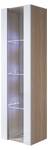 Vitrine Luke V5 Imitation truffier de Sonoma - Blanc - Hauteur : 165 cm