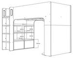 Hochbett COLUMI Weiß - Holzwerkstoff - 110 x 140 x 200 cm