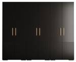 Drehtürenschrank Manhattan Ryfel 3 Schwarz - Gold - 6 Türen