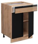 Küchenunterschrank Fame-Line 46741 Schwarz - Braun - Holzwerkstoff - 60 x 82 x 60 cm