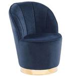 Fauteuil ALBY Bleu - Bleu foncé - Doré