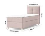 Einzelbett Boxspringbett Anter Mini Pink - Breite: 90 cm - Bettkasten rechts