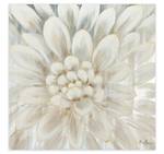 Acrylbild handgemalt Alabaster Dahlia Beige - Massivholz - Textil - 80 x 80 x 4 cm