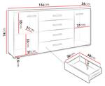 Sideboard Gimren Weiß - Holzwerkstoff - 156 x 74 x 35 cm