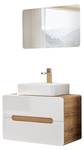 Badezimmer Waschplatz Set mit Keramik Weiß - Holzwerkstoff - 80 x 190 x 46 cm