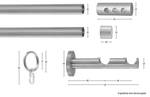 Gardinenstange Easy 2 lfg. Silber - Breite: 110 cm