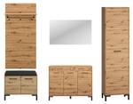 Garderobe NEVIO 5-teilig Braun - Holzwerkstoff - 245 x 200 x 34 cm