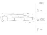 Ecksofa JODIE 4 Sitzplätze Dunkelgrün