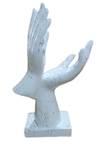 2 Wei脽 Marmoroptik Skulptur H盲nde