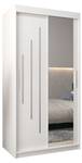 Armoire à portes coulissantes york 2 Blanc - Largeur : 100 cm - 2 porte