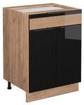 Küchenunterschrank Fame-Line 46741 Schwarz - Braun - Holzwerkstoff - 60 x 82 x 60 cm