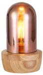 Lampe à poser en verre socle bois - GIRO Verre - 15 x 26 x 15 cm