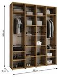 Drehtürenschrank Como 4 Beige - Schwarz - 200 x 50 cm