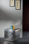 AIRMAN Nachtkommode Silber - Holzwerkstoff - Metall - Massivholz - Holzart/Dekor - 50 x 50 x 50 cm