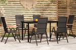 Garten-Essgruppe (7-teilig) 3013383-2 Schwarz - Metall - 70 x 74 x 140 cm