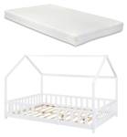 Lit d'enfant Sisimiut avec Matelas Blanc - 206 x 135 x 126 cm