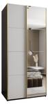 Armoire Lux 3 Noir - Doré - Blanc - Largeur : 110 cm