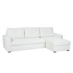 Canapé d'angle Cavolo Avec fonction couchage - Imitation cuir blanc - Méridienne montable à gauche ou à droite