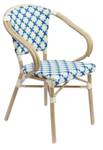 Terrassenstuhl Madeleine Blau - Rattan - 57 x 82 x 60 cm