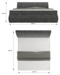 Box Spring Lit Florence Gris - Textile - 180 x 126 x 224 cm