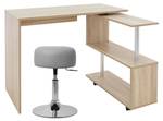 Schreibtisch mit Sitzhocker 150x88x75 cm Braun