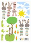 Rabbit family Sticker 29,7x42 cm Matière plastique - Textile - 1 x 30 x 42 cm