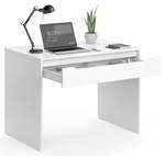 Bureau Ruben 100cm blanc Blanc - Bois manufacturé - 100 x 75 x 65 cm