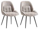 Chaise LIONIZA Lot de 2 Gris - Textile - 60 x 84 x 51 cm