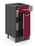 Meuble bas R-Line 40cm Anthracite - Bordeaux brillant