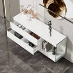 LED-Sideboard Neptunus Ⅲ Weiß - Holzwerkstoff - Metall - Massivholz - Holzart/Dekor - 35 x 74 x 140 cm