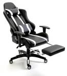 Gaming Chair mit Fußraste Schwarz - Weiß