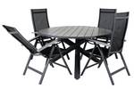 Gartenmöbel-Set Parma (5-teilig) Schwarz - Metall - 140 x 73 x 140 cm