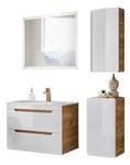 Badezimmer Kombination HG. weiß /Eiche Braun - Holzwerkstoff - 130 x 195 x 46 cm