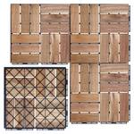 Klickfliesenset Alliste 10er Set Braun - Massivholz - Holzart/Dekor - 30 x 30 x 2 cm