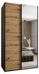 Armoire Lux 3 Noir - Imitation chêne - Largeur : 140 cm