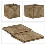 Quadratischer Aufbewahrungskorb Seegras Braun - Metall - Rattan - 30 x 30 x 30 cm