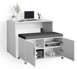 Bureau Flona 35923 Gris - Blanc - Bois manufacturé - 93 x 76 x 60 cm