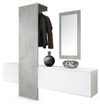 Garderobe Carlton Set 1 Beton 4tlg. Grau - Holzwerkstoff - 208 x 193 x 35 cm