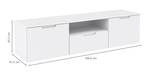 Meuble TV 2 portes 1 tiroir - PURE Blanc - Cuir synthétique - 170 x 43 x 41 cm