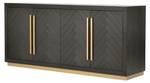 Buffet SEVILLE SB180 4D Noir - Bois massif - Bois/Imitation - 180 x 80 x 48 cm