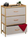 Bambus Kommode 3 Schubladen Beige - Braun - Bambus - Holzwerkstoff - Textil - 58 x 73 x 30 cm